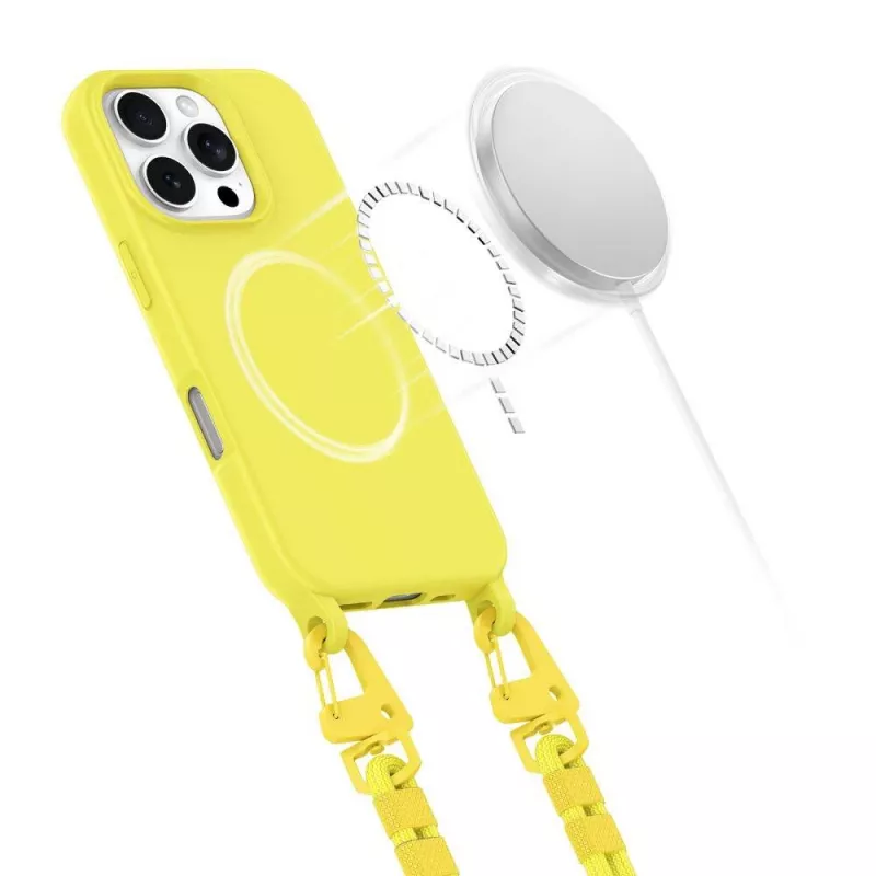 Tech-Protect Magnecklace MagSafe cover per iPhone 16 Pro Max, giallo
