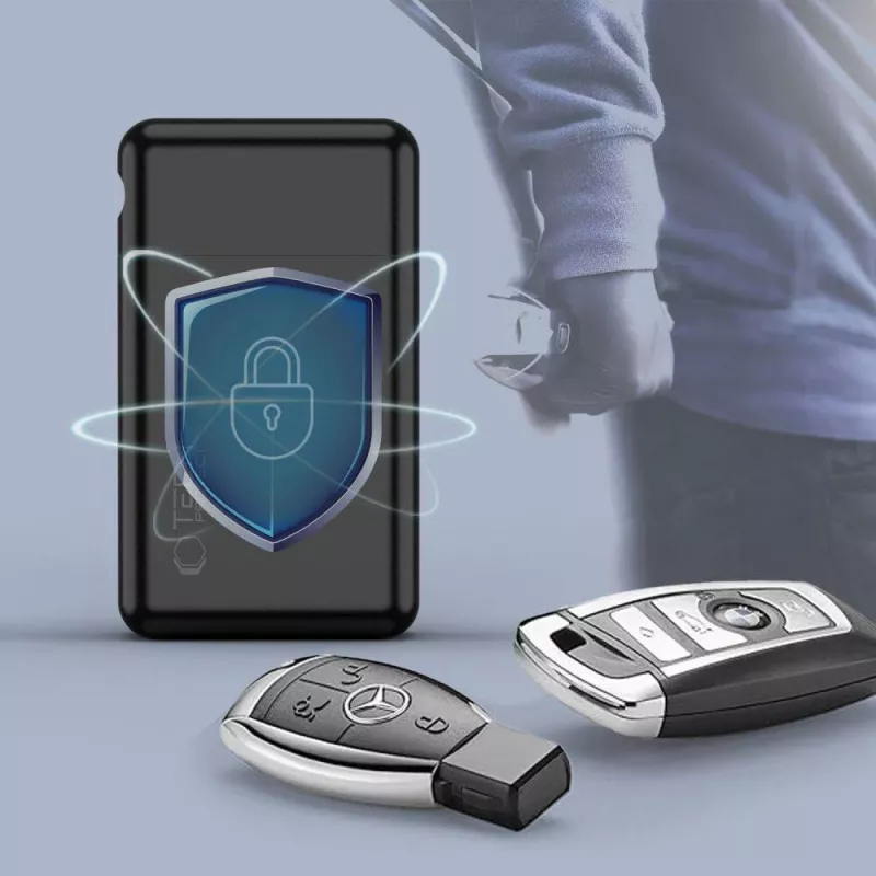TECH-PROTECT KLR200 custodia in metallo keyless con blocco segnale RFID nero