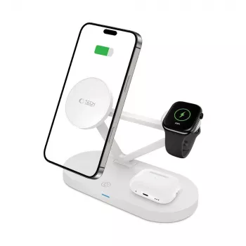 Tech-Protect QI15W-A41 stazione di ricarica wireless MagSafe 3IN1 bianca