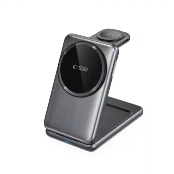 TECH-PROTECT QI15W-A42 caricabatterie wireless magnetico MagSafe 3in1 grigio siderale