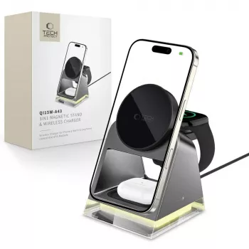 Tech-Protect QI15W-A43 stazione di ricarica wireless MagSafe 3IN1 nera