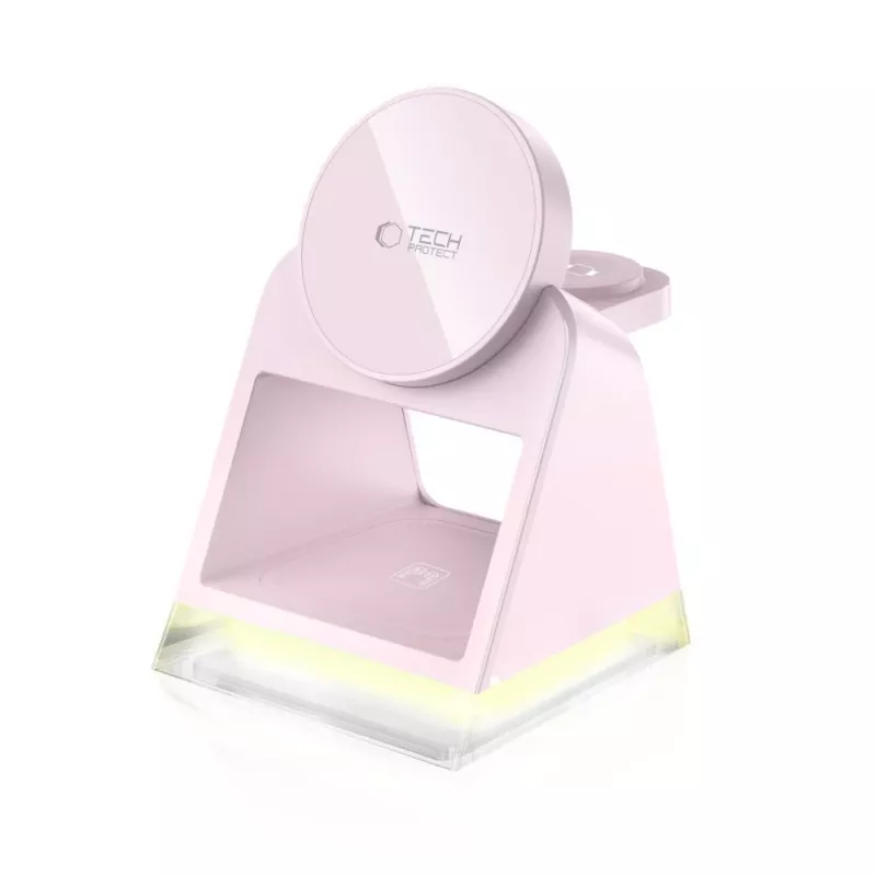 Tech-Protect QI15W-A43 stazione di ricarica wireless MagSafe 3IN1 rosa