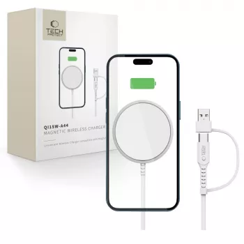 Tech-Protect QI15W-A44 caricabatterie wireless MagSafe bianco