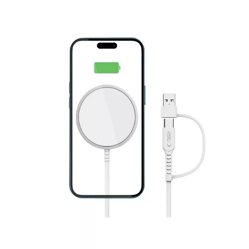 Tech-Protect QI15W-A44 caricabatterie wireless MagSafe bianco