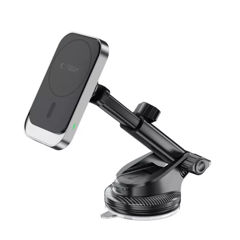 TECH-PROTECT MM15W-V9 supporto magnetico MagSafe per cruscotto e bocchetta d'aria, caricabatterie wireless 15W, nero