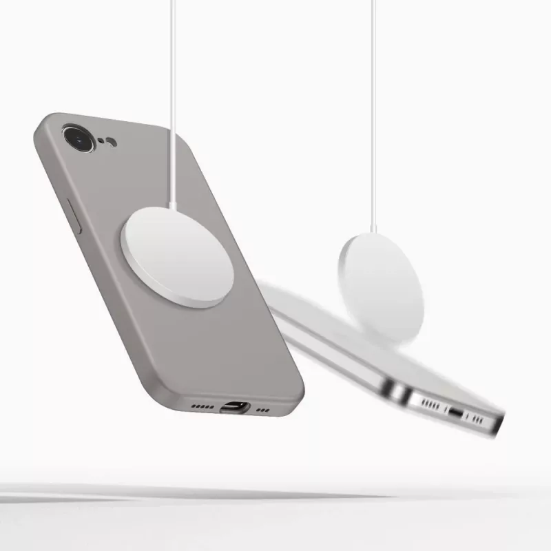 Tech-Protect Silicone Custodia MagSafe per Apple iPhone 16E / 17E, Grigio Pietra