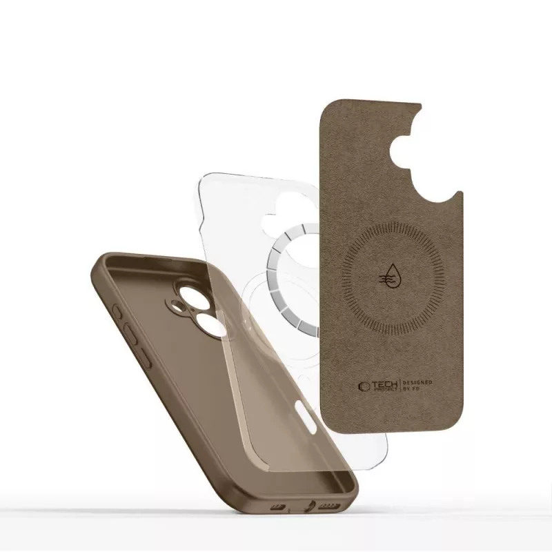 Tech-Protect Silicone Custodia MagSafe per Apple iPhone 16E / 17E - Marrone Cioccolato