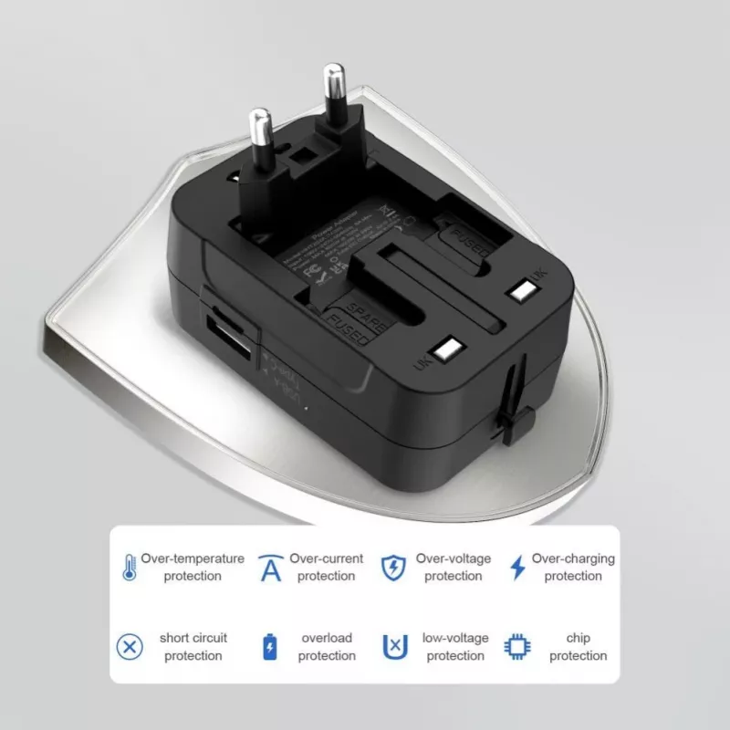 TECH-PROTECT TA300 Adattatore da Viaggio EU / UK / US / AU Nero