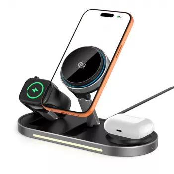 TECH-PROTECT A51 ARCTICBOOST Ricarica Wireless Magnetica MagSafe 3 in 1 25W Qi2.2 Nero