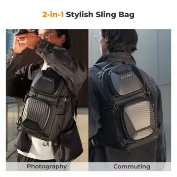 K&F Concept Sling Camera Bag 10L Crossbody DSLR Camera Bag nero KF13.176