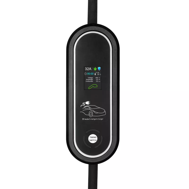 Akyga AK-EC-22 caricabatterie EV mobile, Type 2, spina CEE 5 poli, trifase, 32 A, 22 kW, LCD, 5 m