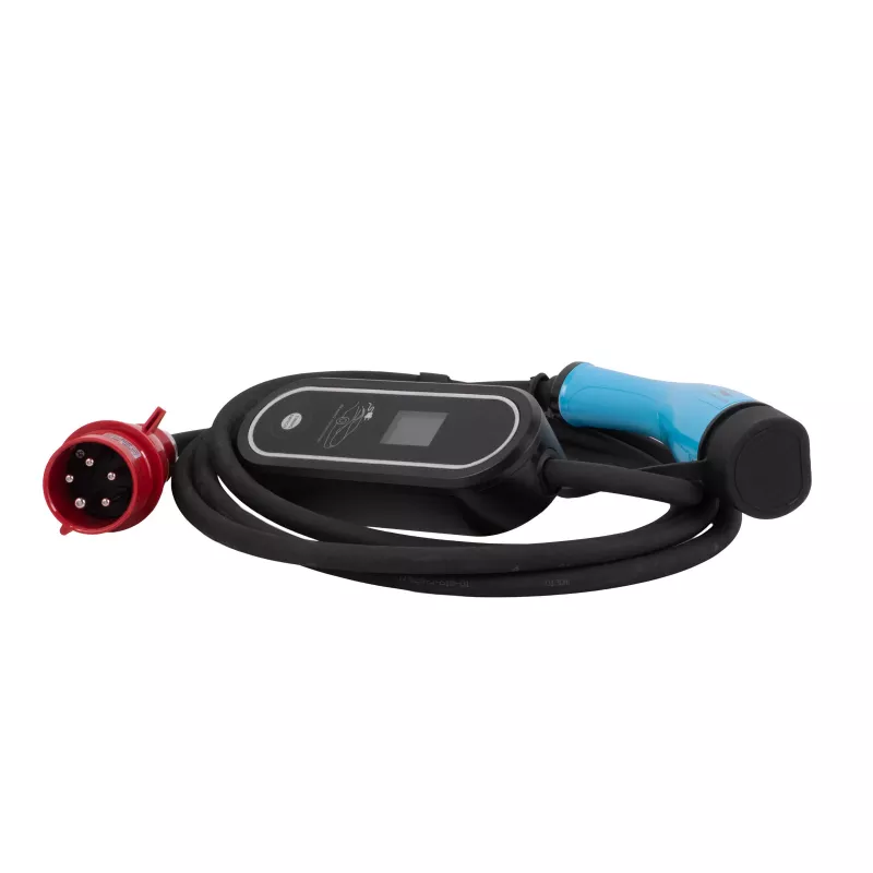 Akyga AK-EC-22 caricabatterie EV mobile, Type 2, spina CEE 5 poli, trifase, 32 A, 22 kW, LCD, 5 m