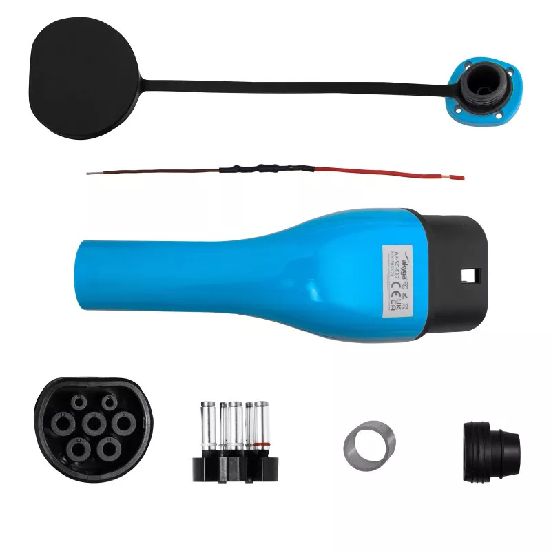 Akyga AK-SC-E17 Presa di ricarica EV Tipo 2 (femmina), trifase, 32 A, blu