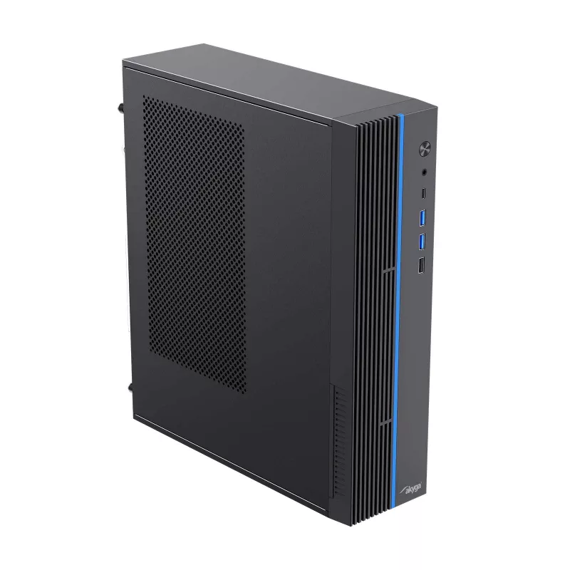 Akyga AK-302-01BL case per PC SFF, Micro-ATX / Mini-ITX, USB-C + 2x USB 3.0 + USB 2.0, senza alimentatore, nero