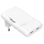 Akyga AK-CH-32 caricabatterie USB-C GaN piatto 65 W, 2 x USB-C PD, bianco