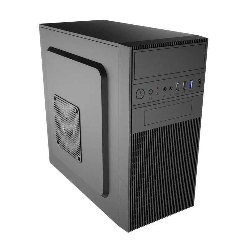 Akyga AK19BK case per PC micro-tower, Micro-ATX / Mini-ITX, USB-C + USB 3.0 + 2x USB 2.0, senza alimentatore, nero
