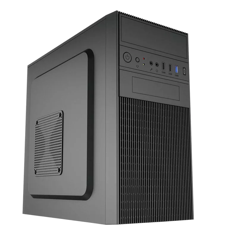 Akyga AK19BK case per PC micro-tower, Micro-ATX / Mini-ITX, USB-C + USB 3.0 + 2x USB 2.0, senza alimentatore, nero