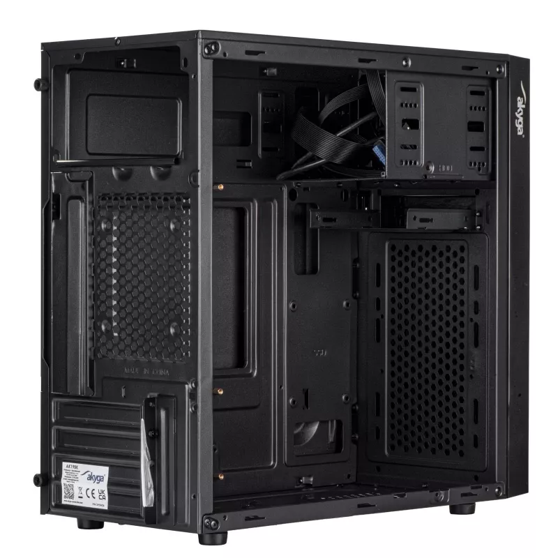 Akyga AK19BK case per PC micro-tower, Micro-ATX / Mini-ITX, USB-C + USB 3.0 + 2x USB 2.0, senza alimentatore, nero