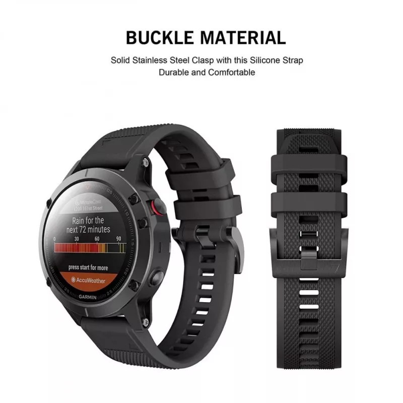 TECH-PROTECT SMOOTH GARMIN FENIX 5 / 6 / 6 PRO / 7 nero