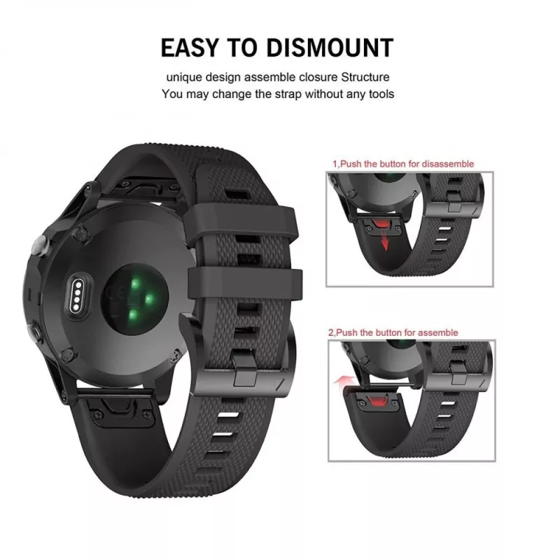 TECH-PROTECT SMOOTH GARMIN FENIX 5 / 6 / 6 PRO / 7 nero