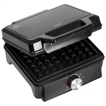 Adler AD 3088 macchina per waffle per 2 waffle grandi, 1600 W (max. 2000 W), piastre antiaderenti, temperatura regolabile, nero (AD 3088)