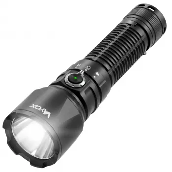 VAYOX Torcia tattica 2000lm Bianca + Luce rossa + Laser verde VA0457