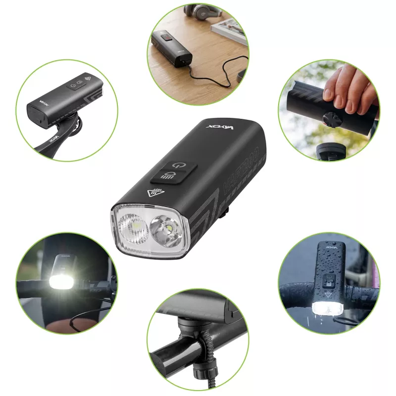 Vayox VAF1200 luce anteriore per bici 2500mAh 1200lm IPX6