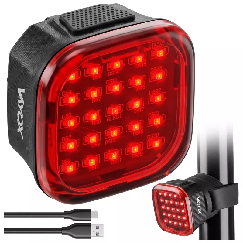 Vayox VAR60 luce posteriore per bici 500mAh 60lm IPX6 stop