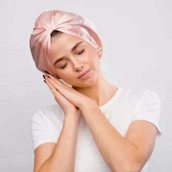 GLOV Satin Hair Bonnet per capelli ricci e acconciati - anti-crespo, riduzione dell'attrito, rosa