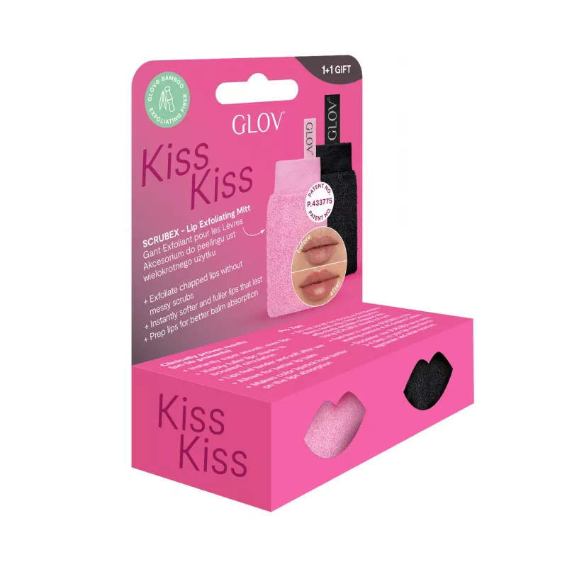 GLOV Scrubex Lip Exfoliating Mitt - confezione da 2 | Peeling labbra delicato in microfibra per labbra morbide
