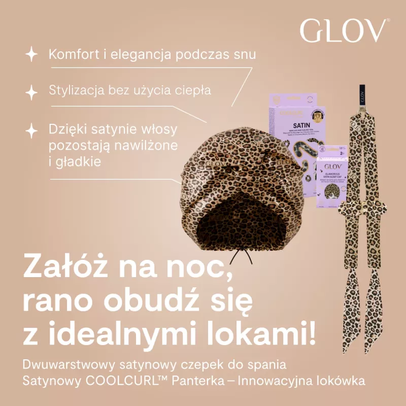 GLOV cuffia da notte in satin a doppio strato fantasia leopardo