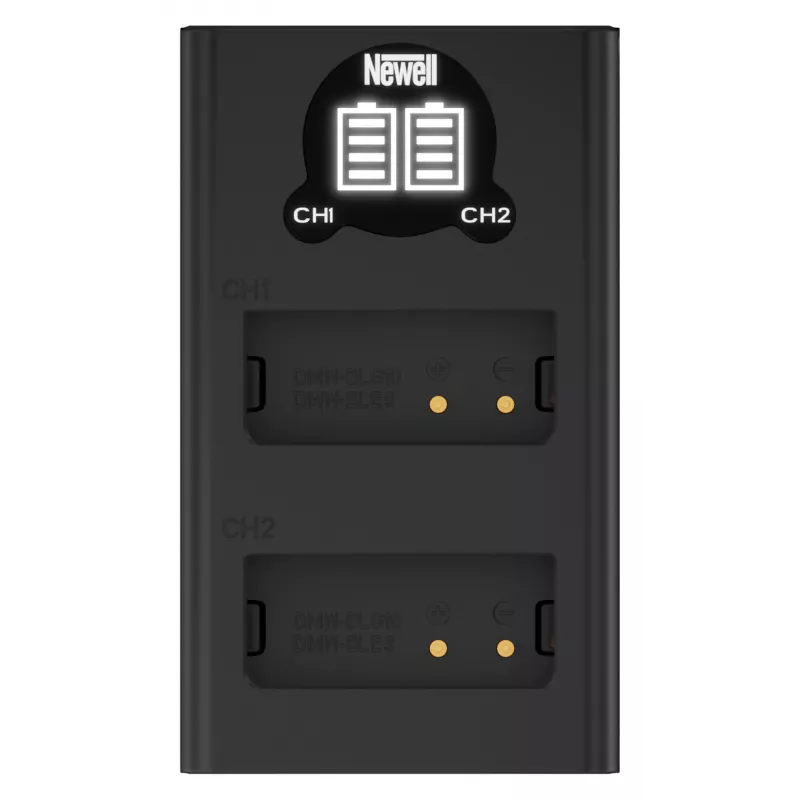 Newell caricabatterie dual-channel DL-USB-C per batterie DMW-BLG10 per Panasonic