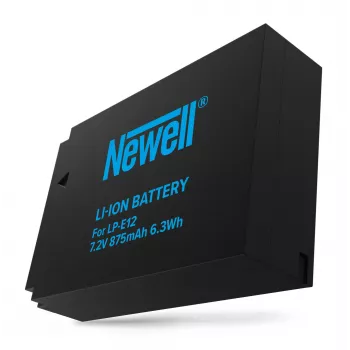 Newell batteria ricaricabile sostitutiva per Canon LP-E12, 875mAh, 7,2V Li-Ion