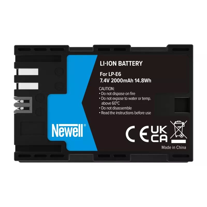 Newell batteria ricaricabile sostitutiva per Canon LP-E6, 2000mAh, 7,4V Li-Ion