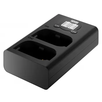 Newell caricabatterie USB-C a doppio canale DL-USB-C per batteria Panasonic DMW-BLK22 nero
