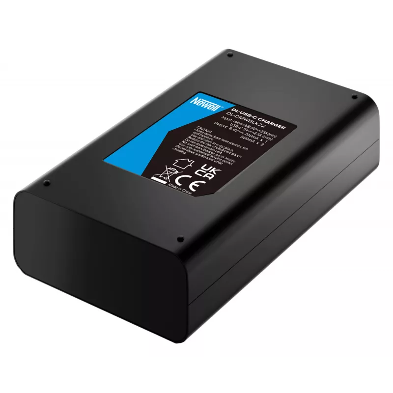 Newell caricabatterie USB-C a doppio canale DL-USB-C per batteria Panasonic DMW-BLK22 nero