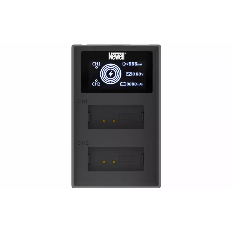Newell caricabatterie FDL-USB-C a doppio canale per batterie Canon LP-E12