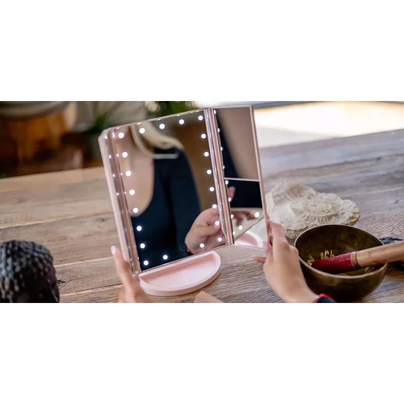 Humanas HS-ML04 Specchio da trucco LED con illuminazione - rosa