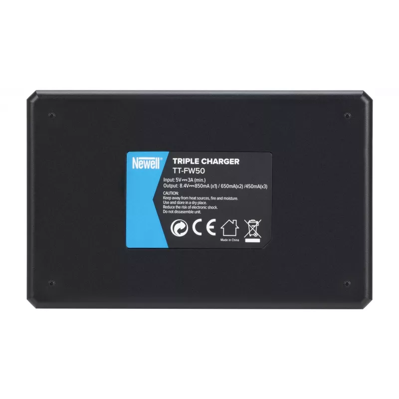 Caricabatterie Newell TT-USB-C Triple-Channel per batterie Sony NP-FW50