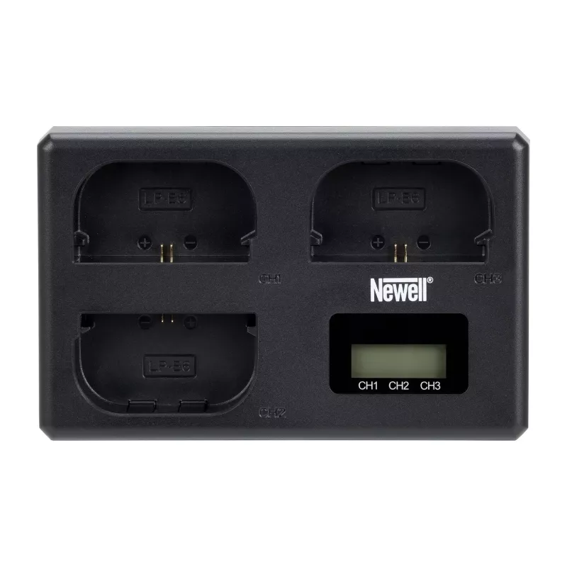 Caricabatterie Newell TT-USB-C Triple Channel per batterie Canon LP-E6