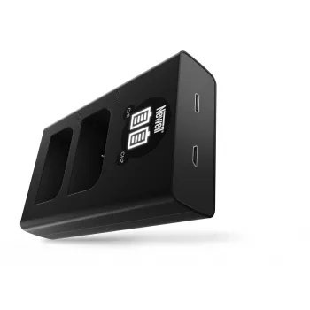 Caricabatterie Newell DL-USB-C a doppio canale per batterie Olympus BLX-1