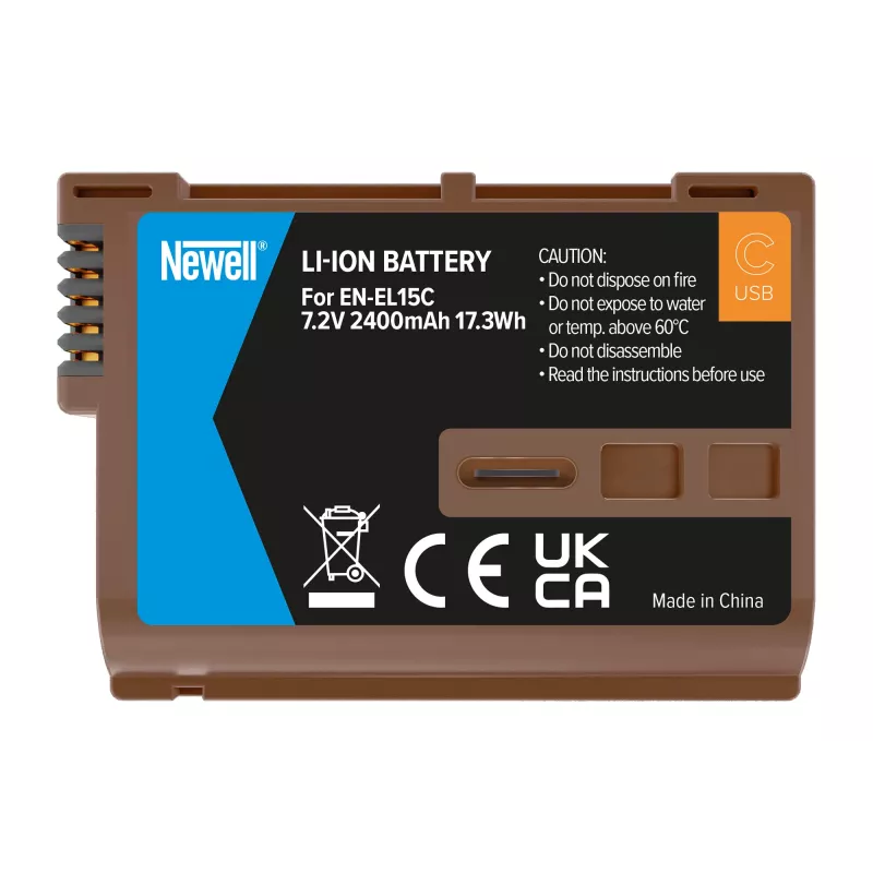 Batteria ricaricabile di ricambio Newell EN-EL15C con USB-C per Nikon