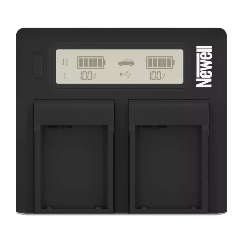 Caricabatterie Newell DC-LCD a doppio canale per Panasonic VW-VBD29/VBD58/VBD78
