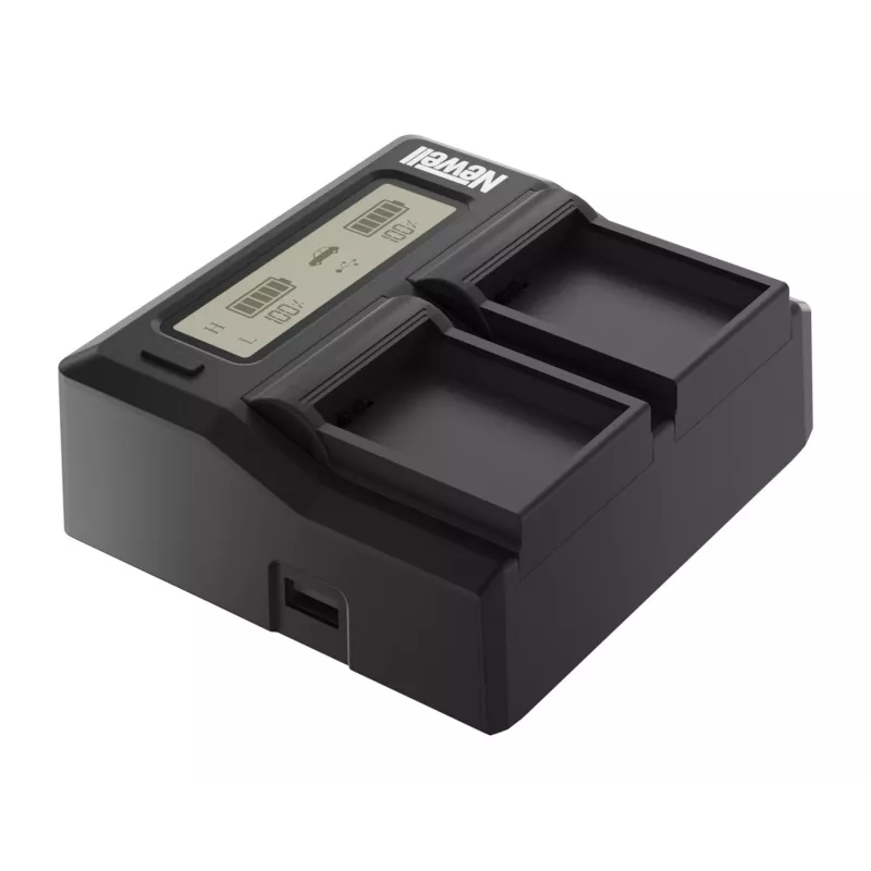Caricabatterie Newell DC-LCD a doppio canale per Panasonic VW-VBD29/VBD58/VBD78