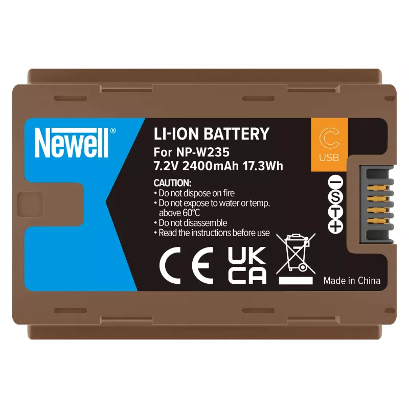 Batteria ricaricabile di ricambio Newell NP-W235 USB-C per Fujifilm