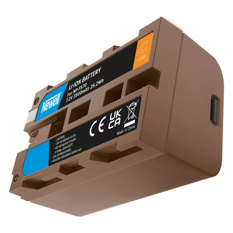 Batteria ricaricabile di ricambio Newell NP-F570 USB-C per Sony