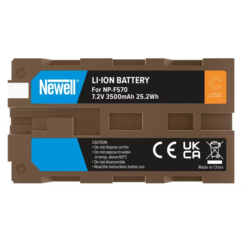 Batteria ricaricabile di ricambio Newell NP-F570 USB-C per Sony