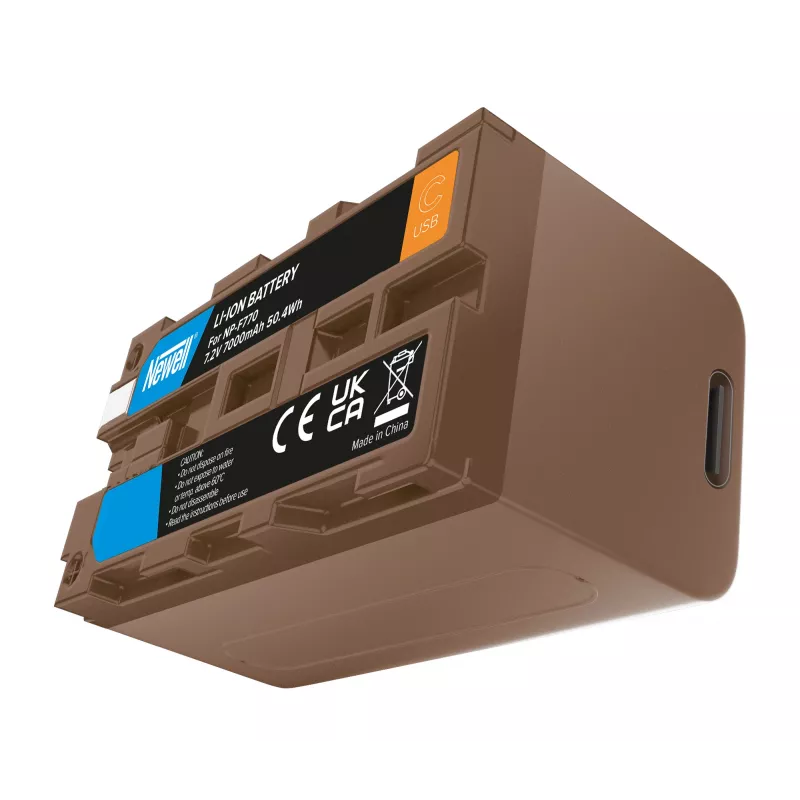 Batteria ricaricabile di ricambio Newell NP-F770 con USB-C per Sony