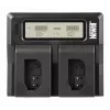Caricabatterie Newell DC-LCD a doppio canale per batterie Panasonic DMW-BLK22