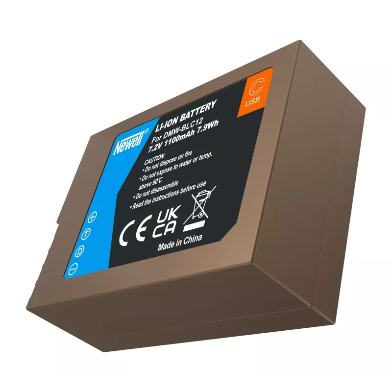 Batteria ricaricabile di ricambio Newell DMW-BLC12 USB-C per Panasonic Lumix